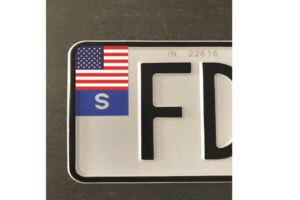 Klistermärke Nummerplåt USA-flagga